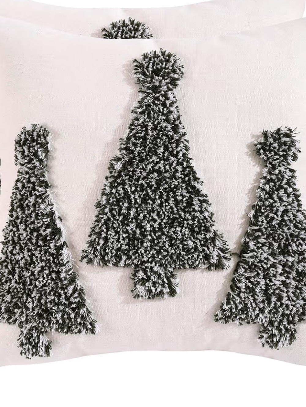 Tosleo Christmas Shag Tree Throw Pillow Covers Set of 2 Dark Green Boho NWT - Picture 6 of 6